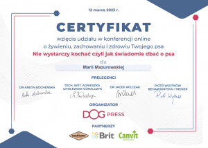 certyfikat DogPress marzec 2023